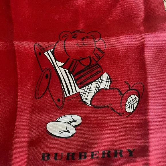 Burberry Bears and Check Silk Scarf - Picture 3 of 6